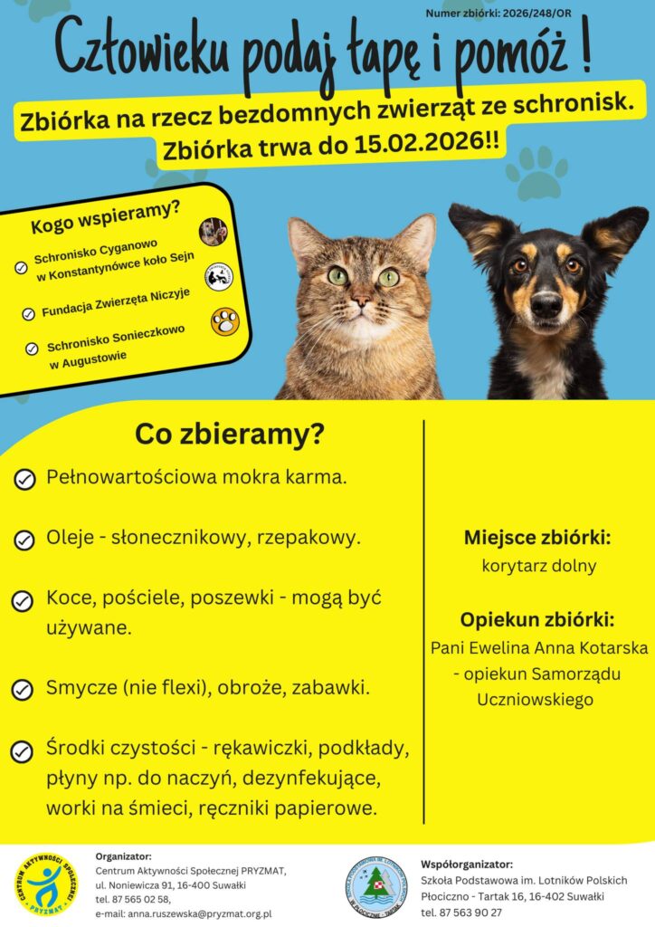 Zbiórka na rzecz bezdomnych zwierząt!