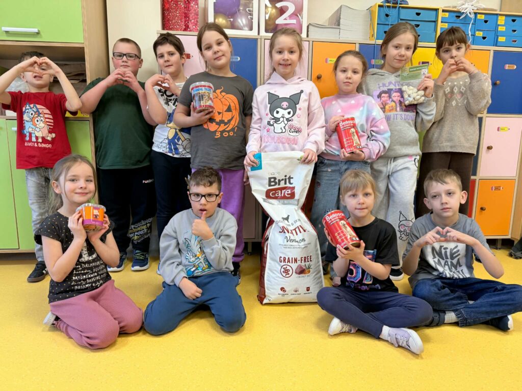 Akcja pomocy na rzecz bezdomnych zwierząt.